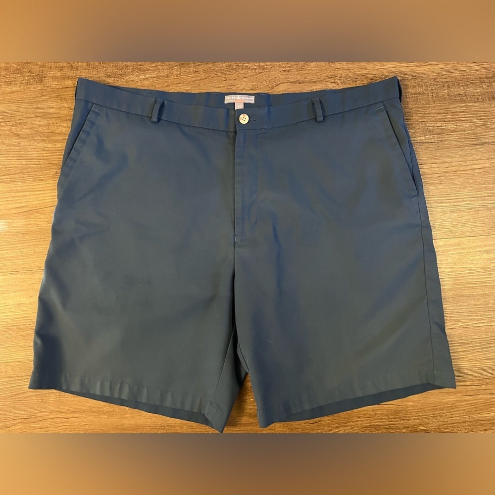 Peter Millar Shorts Mens 42 Golf Chino Blue Performance Crown Pima Cotton I30